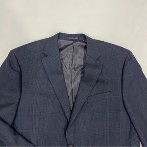 Lauren Ralph Lauren Mens 48R Blue Plaid Wool Blazer Suit Jacket Preppy